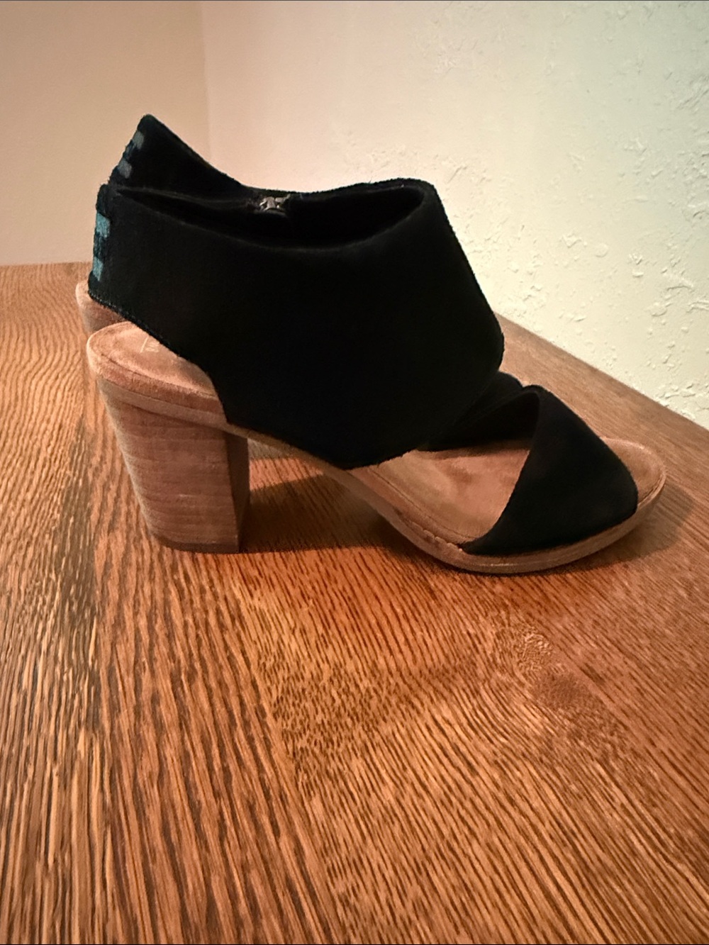 Toms Black Suede High Heel Sandals - Picture 3 of 5